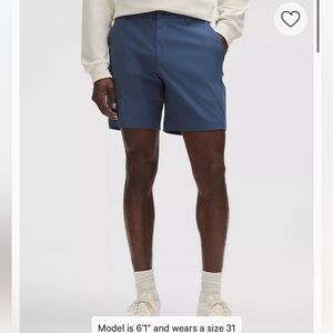 Lululemon Men’s ABC Classic-Fit Short 7" Warpstreme in Blue Twill